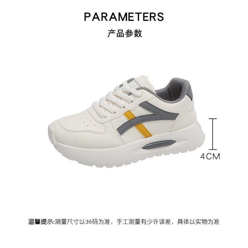 Casual Thick Sole Height Increasing Korean Style White Running Sneakers For Women