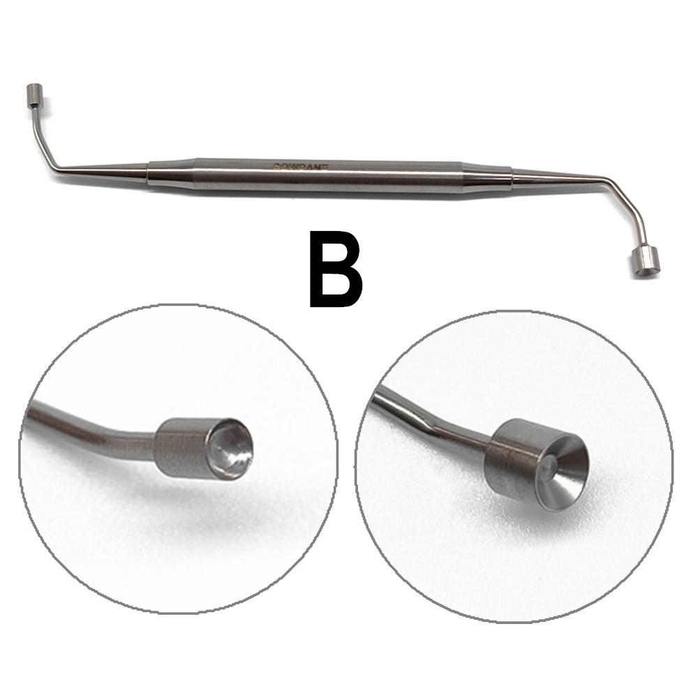 

Зубной хирургический имплантат. Костные кюретки. Ложка для порошка. Совок для трансплантата. Уплотнитель имплантата. Периостальный подъемник. Пакер для костной пластики. 1 piece B