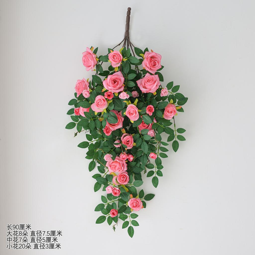 Simulated Rose Vine Bionic Wall Covering Hanging Decoration Green Plants Fake Flower Vine Wall Hanging Flowers Hanging Flowers