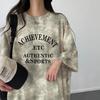 2024 Summer Slimming American Casual Tie-Dye Color Block T-Shirt Dress