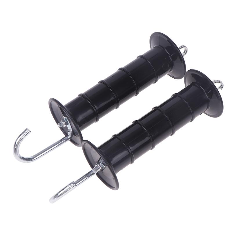 2 szt. Plastikowa rączka bramy pastucha elektrycznego ze sprężyną dla farmy, dzikich zwierząt, małp, zwierząt gospodarskich, ogrodu, elektrycznego systemu ogrodzeniowego, rączki bramowe