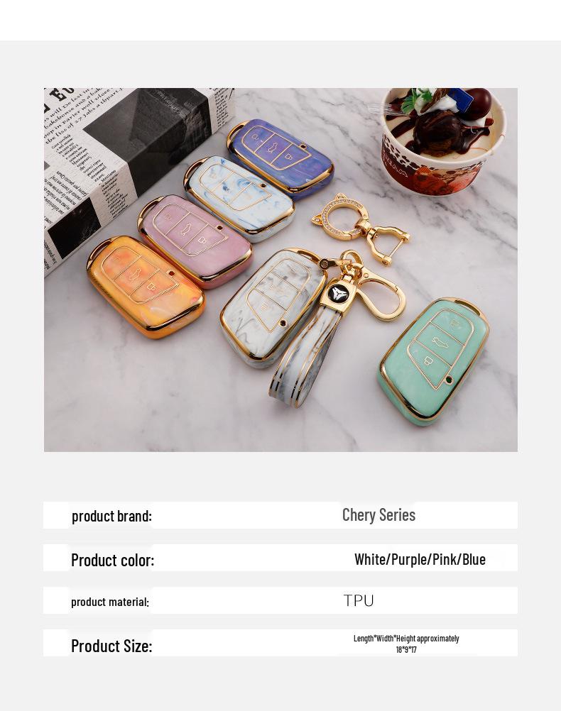 Chery Car Key Case for Ant, Arrizo, Big Ant Pro, Tiggo - TPU Protection