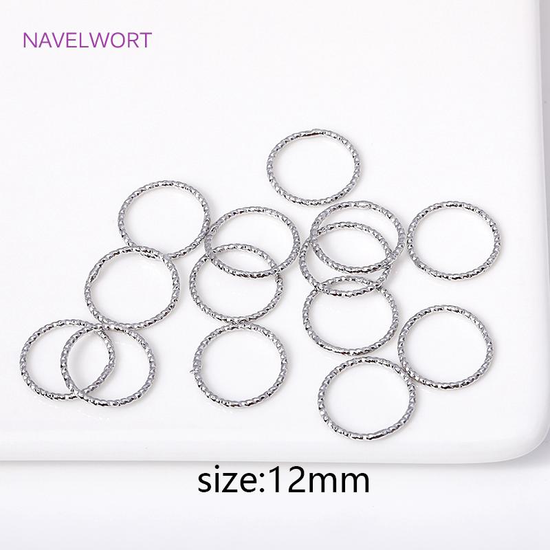 6/8/10/12MM 18K Gold Plated Brass Round Twist Closed Ring Connectors Accessories For DIY Jewelry Making Supplies Wholesale