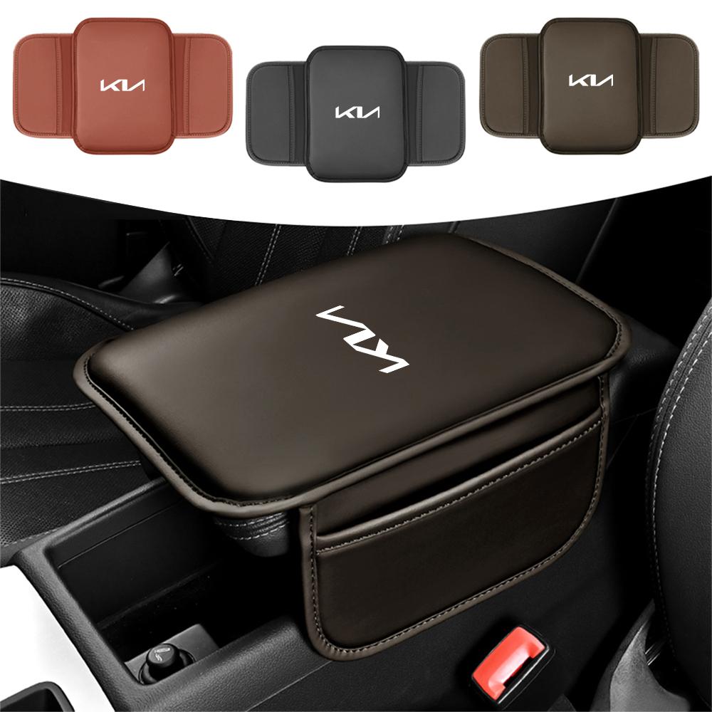 AABIU1 PU Leather Car Center Console Cushion Auto Armrest Box Pad For KIA Sportage Picanto Niro Optima Ceed Carnival K3 Nq3 Accessories