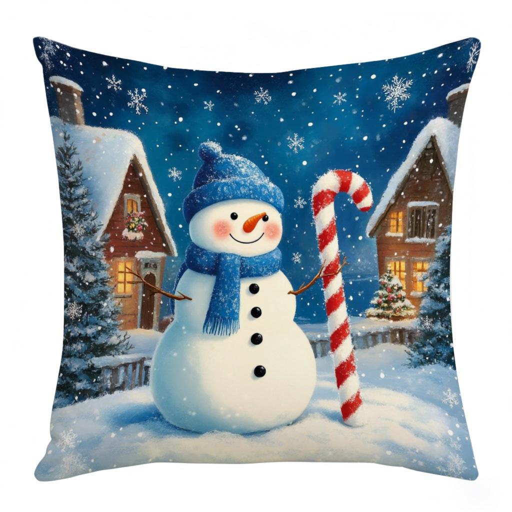 

Простой Рождественский Чехол для Подушки-Пуфика для Вечеринки Декор для Дома в Помещении Диванная Подушка Принт Санта-Клауса и Лося Consult customer service