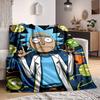 1pc Rick Sanchez Blanket Lightweight Flannel Throw For Sofa, Bed, Travel, Camping, Livingroom, Office, Couch, Chair, And Bed