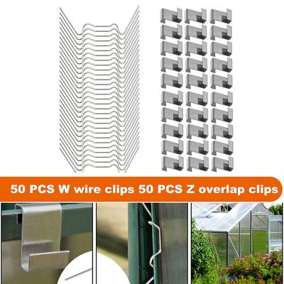 100 Pcs Greenhouse Glass Clips - Stainless Steel Greenhouse Window Clips Glass Panes Fixings Clips