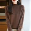 A New Style of Women's Autumn and Winter Hollowed-out Knitted Sweater Paired with A Base Layer A Pullover Long-sleeved and Semi-high-neck Sweater