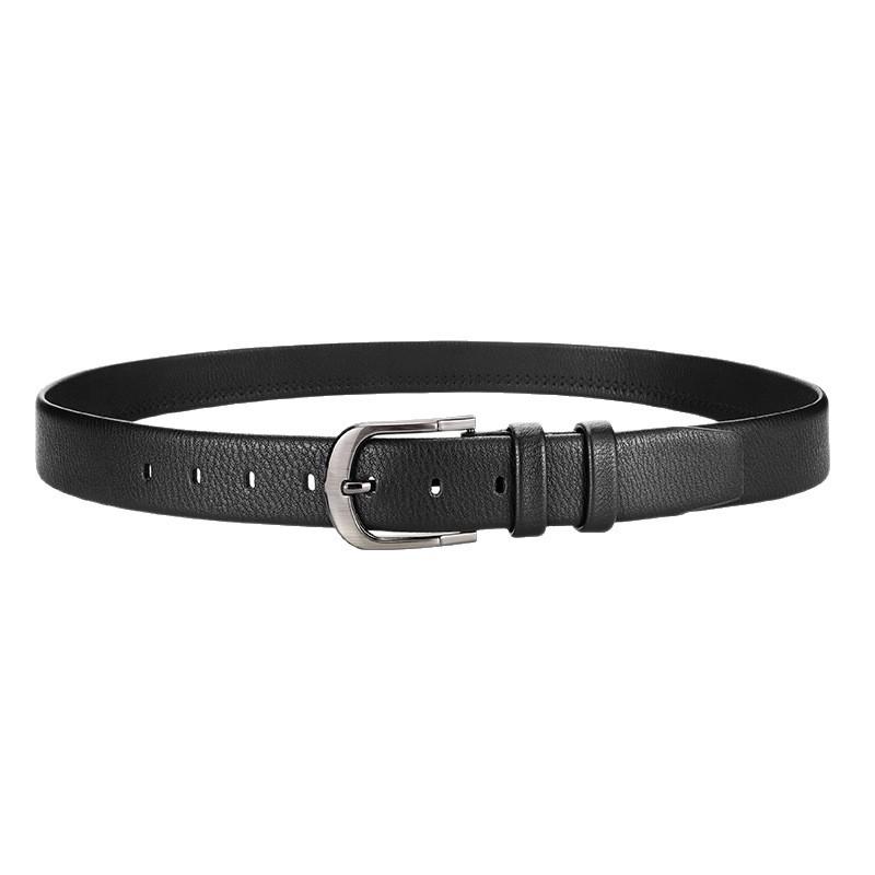 Men's Genuine Leather Pin Buckle Belt, Lychee Pattern, 3.8cm Wide, Fashionable and Versatile for Jeans