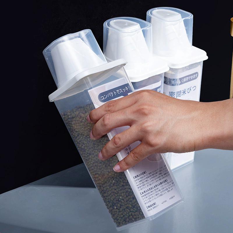 Japanese Style Food Container Sealed Insect Proof and Moisture-proof Grains Tank Storage Kitchen Sorting Rice Storage Box Jar