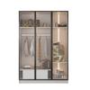 Spacious White Wardrobe with 3 Glass Doors, 1 Drawer and 1 Clothes Rail - 110*50*160 Cm - with LED Light