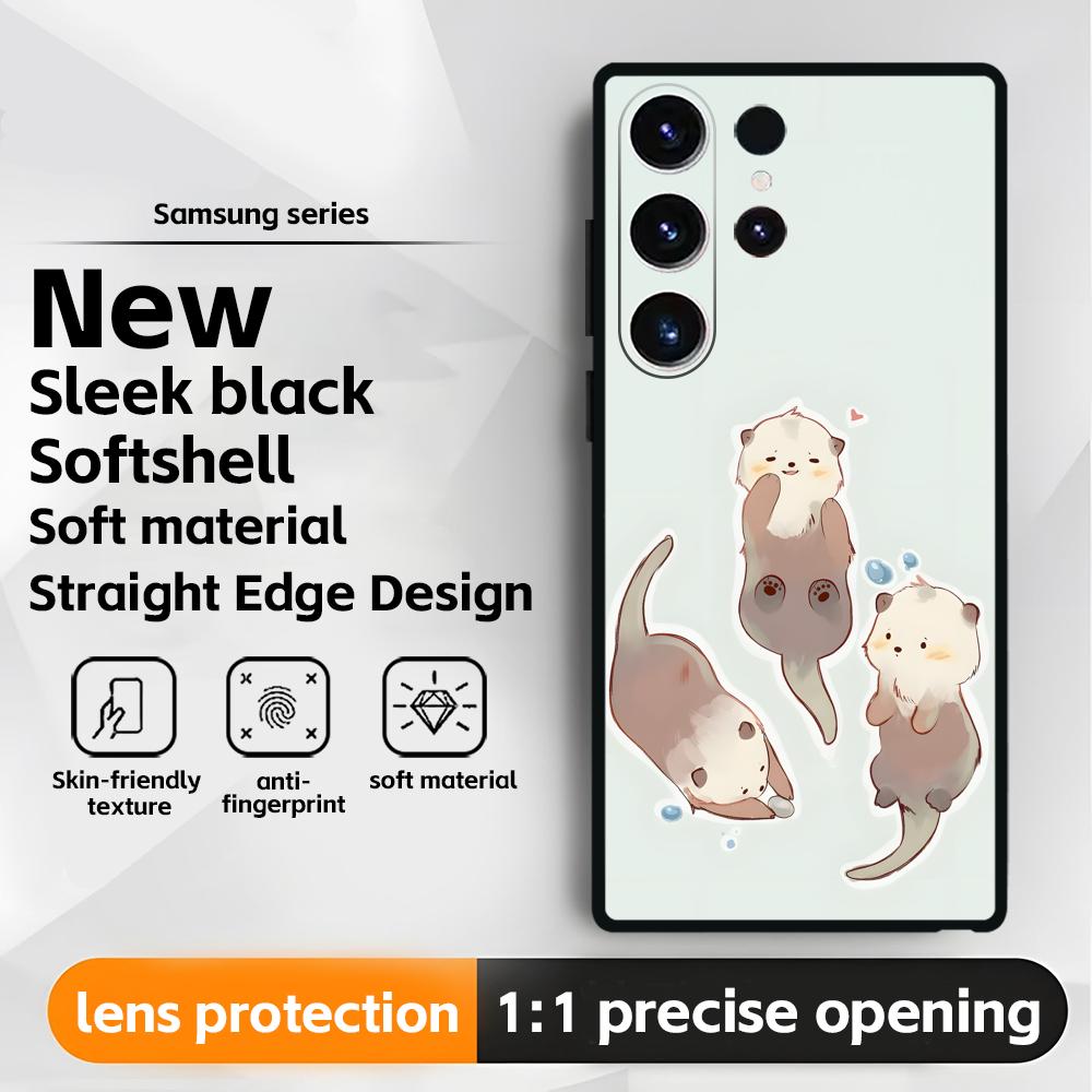 

cute Otter Phone Case For Samsung Galaxy S26 S25 S24 S23 S22 S21 Plus Ultra Note20 Soft Black Galaxy S21 FE 5G