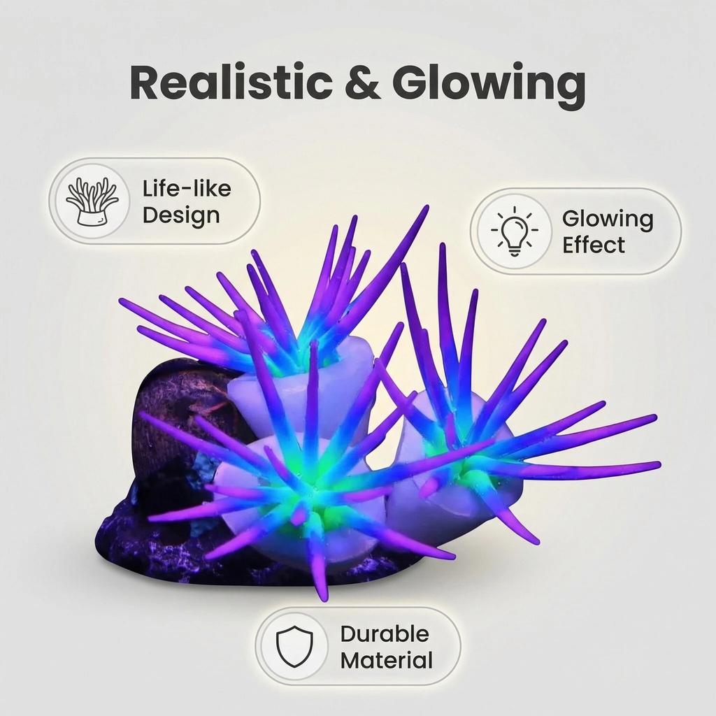 Silicone Soft Simulation 3 Anemones Aquarium Aquascape Ornamentation Non-toxic Does Not Hurt The Fish Fish Tank Decoration