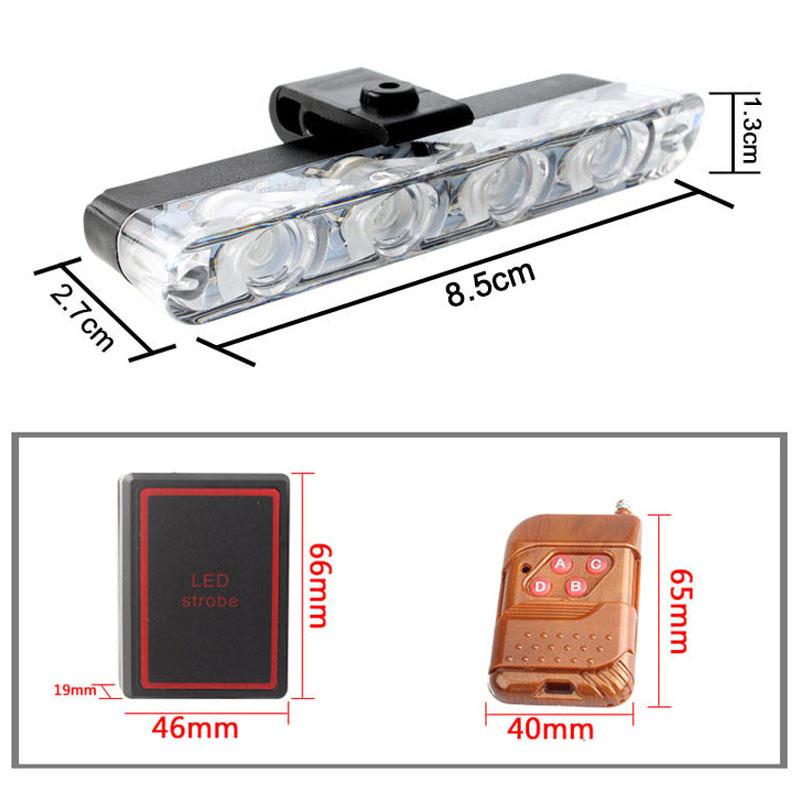 Car Front Grille Strobe Police Lights 4 In 1 Red Blue Flash Warning Emergency Lamp With Wireless Remote Control for Truck Van