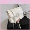 Trendy Chic Grid Chain Crossbody Bag 2023 New Fashionable Pu Small Shoulder Bag Women