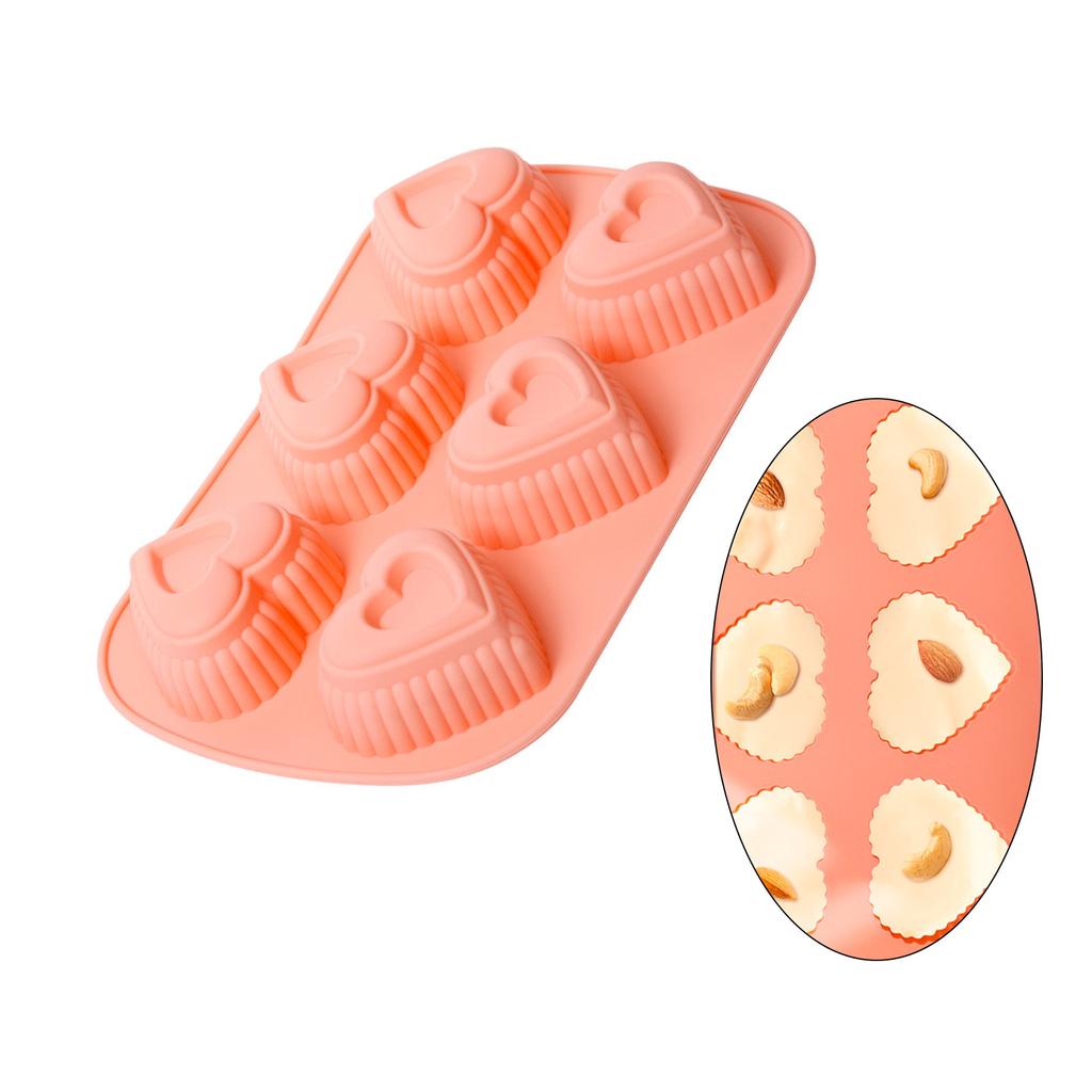 6-cavity Heart/Butterfly Shape Silicone Mold Fondant Mousse Cake Mould DIY Baking Decorating Tool Handmade-Soap Mold