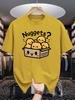 Unisex Crew Neck Tee Chicken Nuggets Cute Cartoon Graphic Print Soft Cotton Loose Short Sleeve Summer Casual Male Streetwear Tops