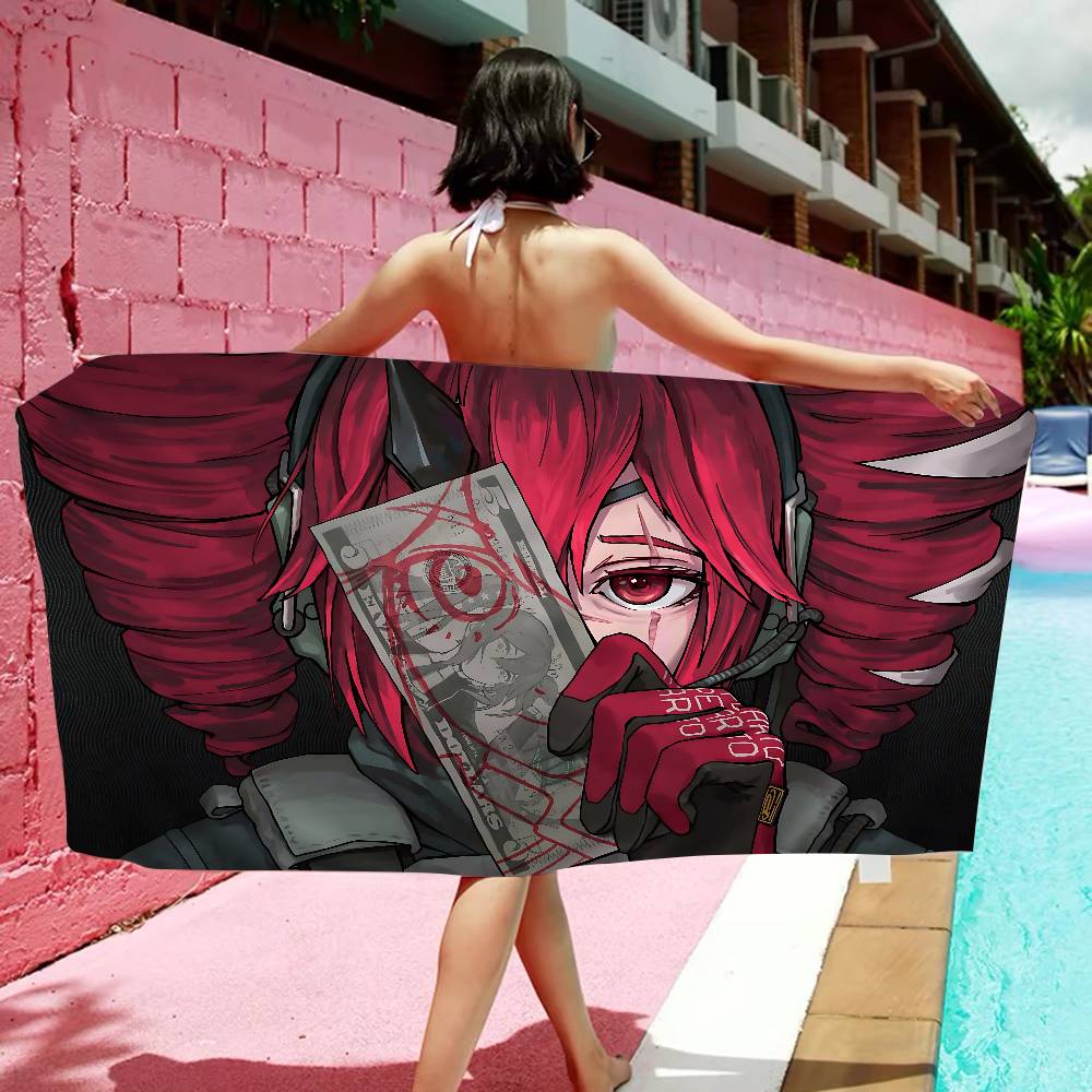 Singer Kasane Teto Microfiber Blanket Quick Drying Beach Towels Oversized Printing Super Absorbent Pool Towel Blanket