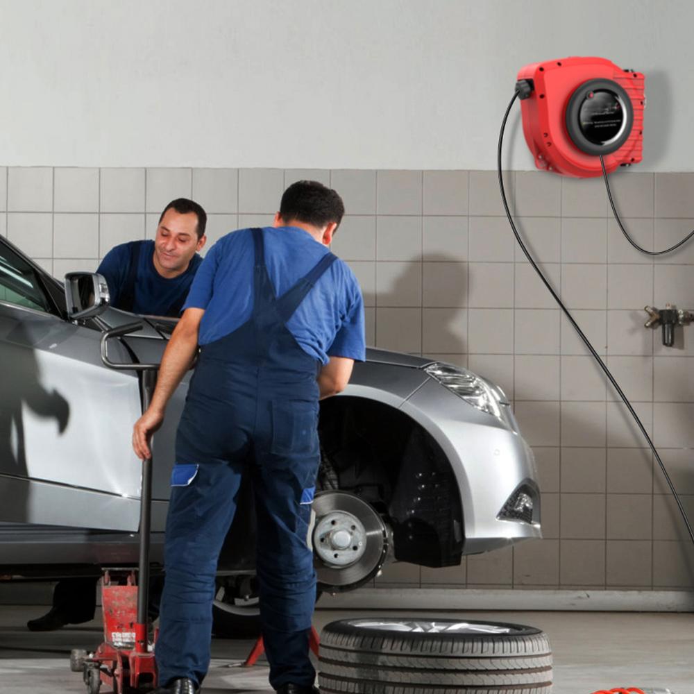 Retractable Extension Cord Reel 50FT+4.5 (15+1.5M) Electrical Power Cord Reel 14AWG 13A 3C SJT with