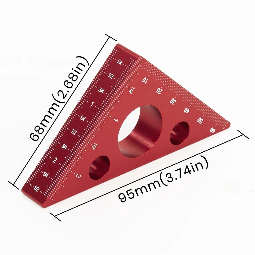 Aluminum Right Angle Ruler Woodworking Ruler Triangle Ruler Scales Machinist Carpenter's Square Height Measuring Tools Gauge