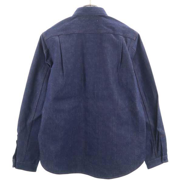 Unused Johnbull Long Sleeve Denim Shirt 38 Indigo Blue Eye Work Shirt Men's Used