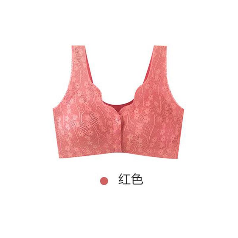 J summer thin middle-aged women's underwear seamless front buckle vest type comfortable gathering adjustment bra
