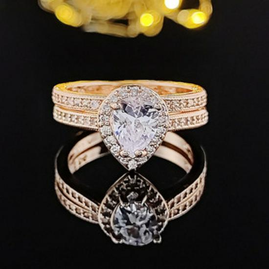 Luxurious Non-Fading Unisex Diamond Wedding Band Set