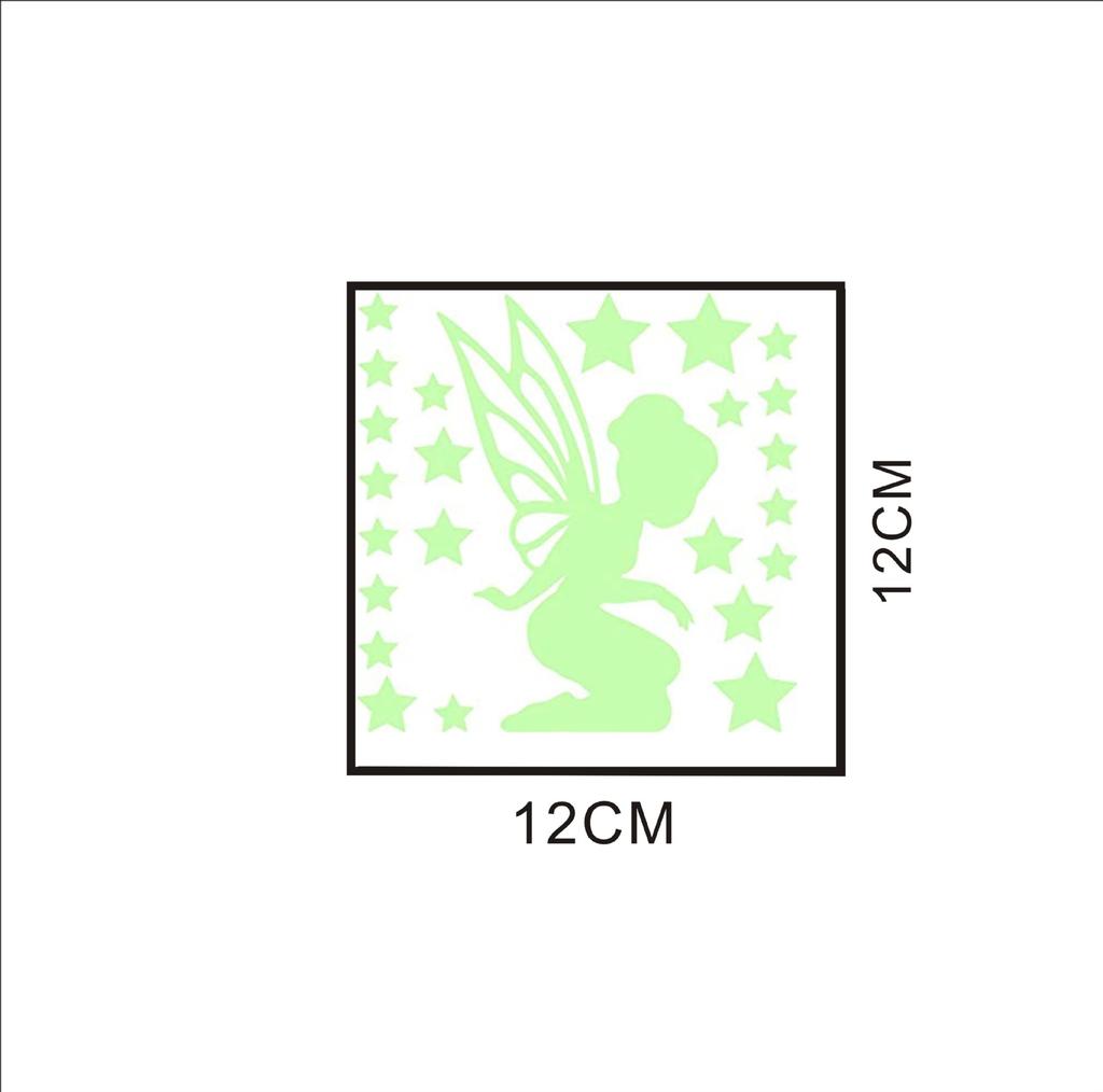Cartoon Luminous Animal Switch Sticker Glow In The Dark Wall Stickers for Kids Room Home Decor Cat Fairy Moon Star Decals