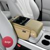 Multi-Function Portcar Armrest Box Booster Pad With Usb Port Car Tissue Box Center Armrest Box Storage With Water Cup Holder