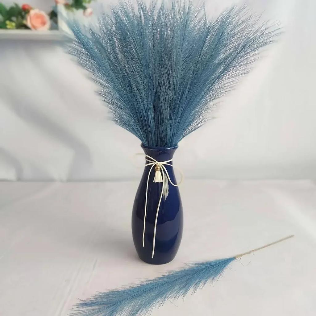 3pcs-Artificial Pampas Grass Simulation Feather Wedding Props Reed Hair Boho Home Decoration