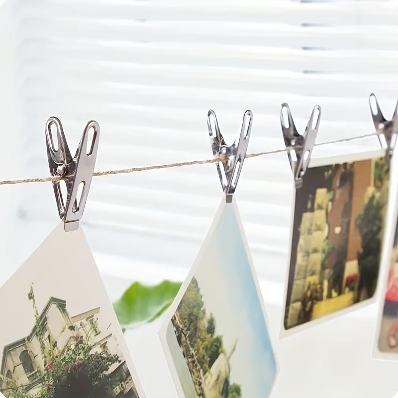 20pcs Stainless Steel Clothespins, Binder Clips, Heavy Duty Clothes Pins, Metal Clip Set, Metal Clothes Clips For Clothes Sock