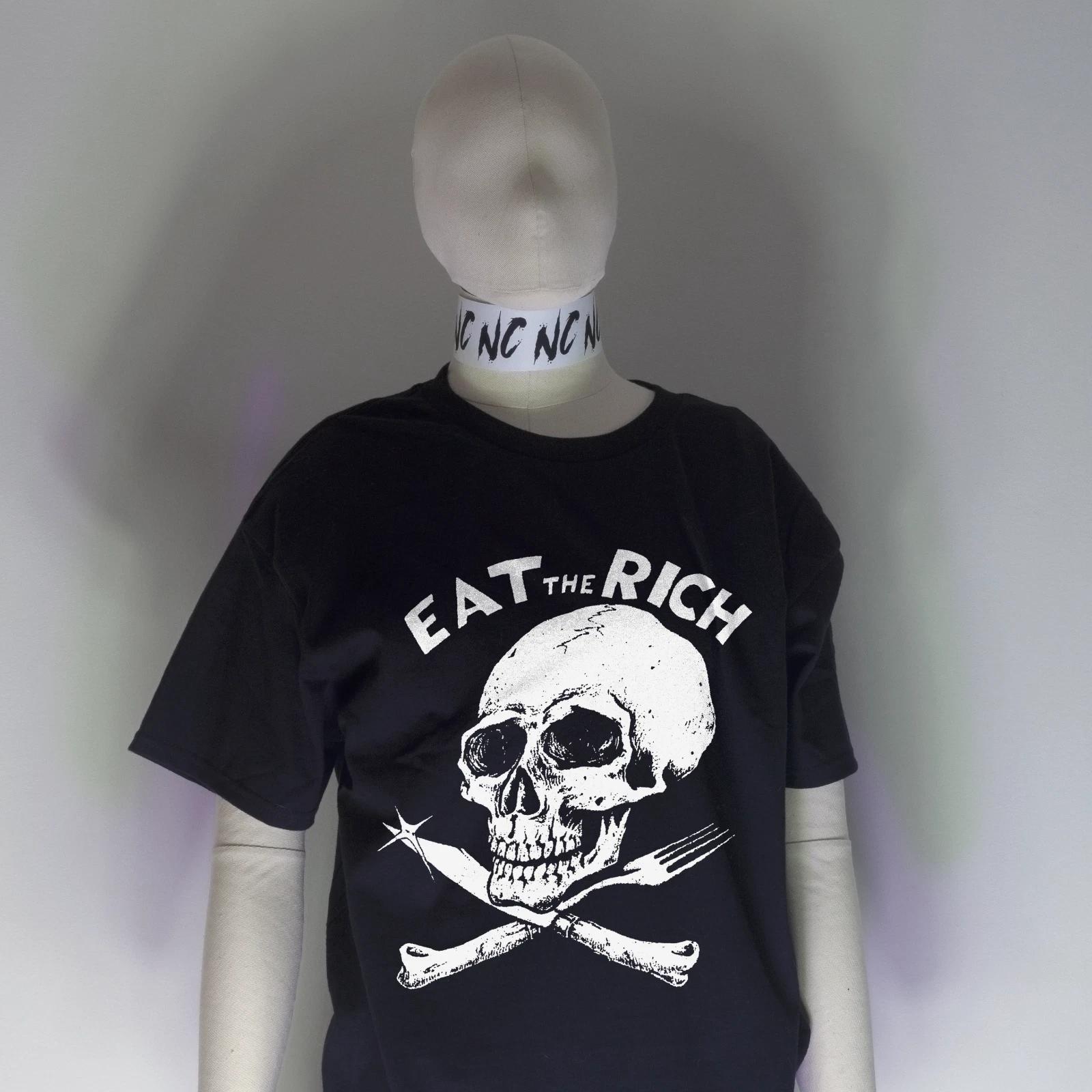 EAT The RICH Shirt | Punk Socialism Anarchism Anti-Capitalism Crass Antifa 3XL