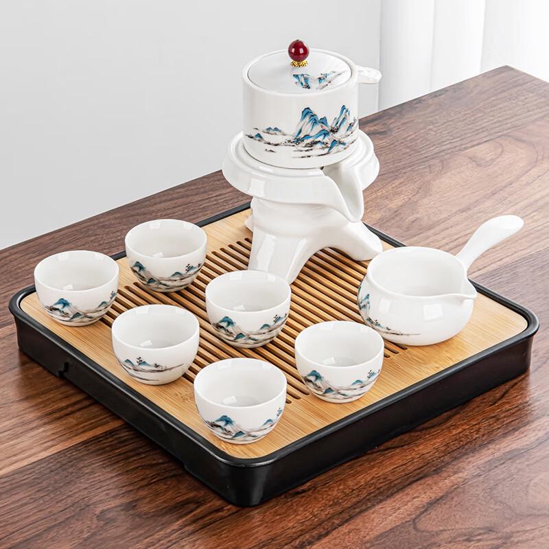 Lainuo Mutton Fat Jade Porcelain Automatic Tea Set