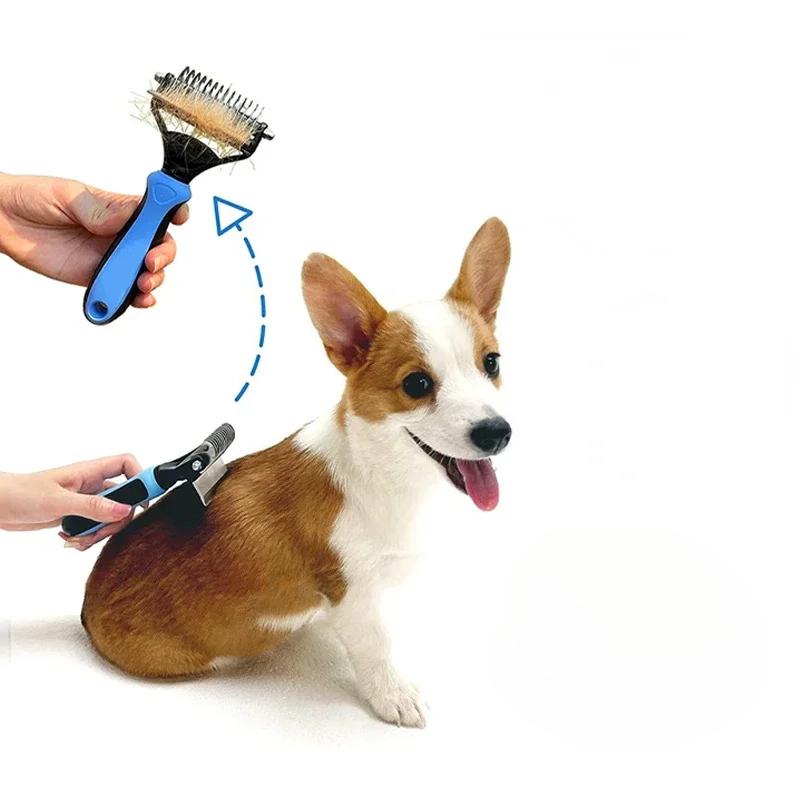 Pet Grooming Comb Cat Grooming Knot Opener Fine Toothed Hair Brush Dog Hair Removal Comb