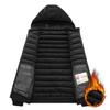 Light Thin Section of The Service Cotton Jacket Men's Models Winter Simple Solid Colour Removable Cap Thickened Hooded Jacket