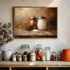 Vintage Tomatoes Spice Lemons Honey Jar Milk Glass Still Life Posters Canvas Printing Wall Art Picture for Kitchen  Gifts