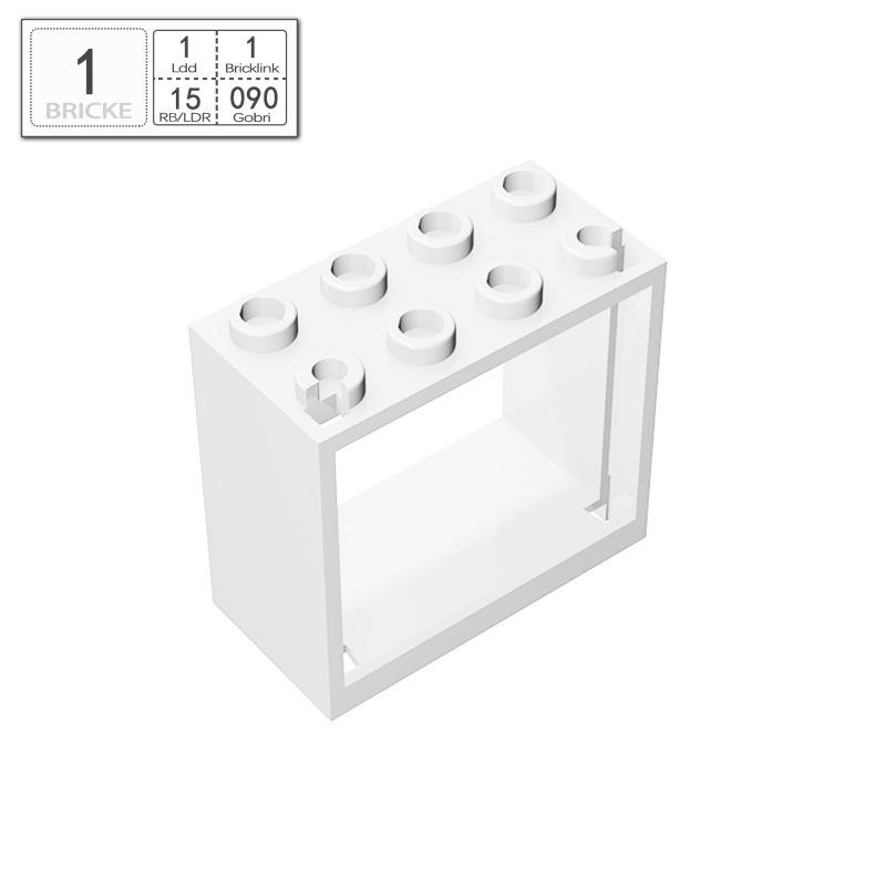 BRICKE 2x4x3 Window Frame, Compatible with LEGO 60598/4132 Educational DIY Building Blocks