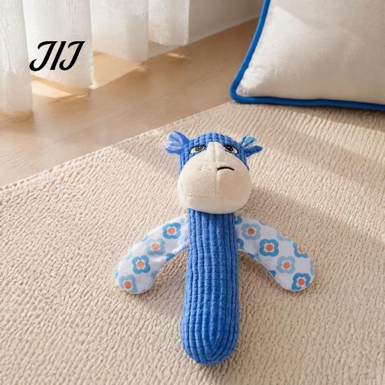 Puppy Teething Chewers Squeaky Plush Dog Toy, Cute Animal Shape, Durable Corduroy Crinkle Paper Chew Reinforced Suture Pet Playthings Interactive