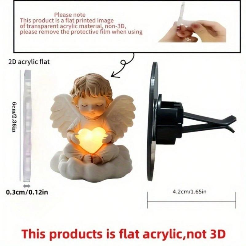 2pcs Angelic Car Air Vent Clip, Women's Car Decor, Cute Acrylic Car Air Freshener Vent Clip, Car Accessory