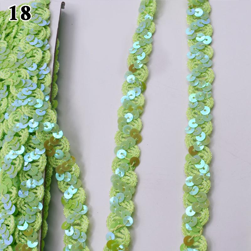 11 Meter Sequin Lace Trim Fabric Glitter Ribbon For Stage Performance Garments Hat Sewing Decor DIY Handmade Craft Accessories