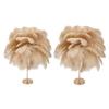 Feather Table Lamp 3 Color Dimmable Touch Switch USB Plug in Romantic Modern Decorative Bedside