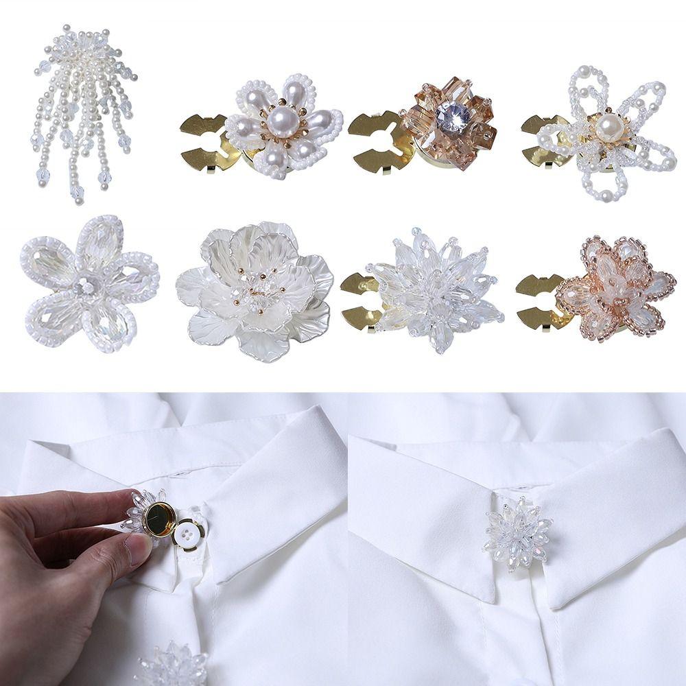 Elegante Hemd-Perlknopfabdeckung DIY-Zubehör Legierung Blume Manschettenknöpfe Dekoration Hemdknopf-Box für Herren Damen