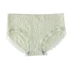 Seamless Mid-Waist Lace Thong - Breathable Nude Feel Women's Underwear