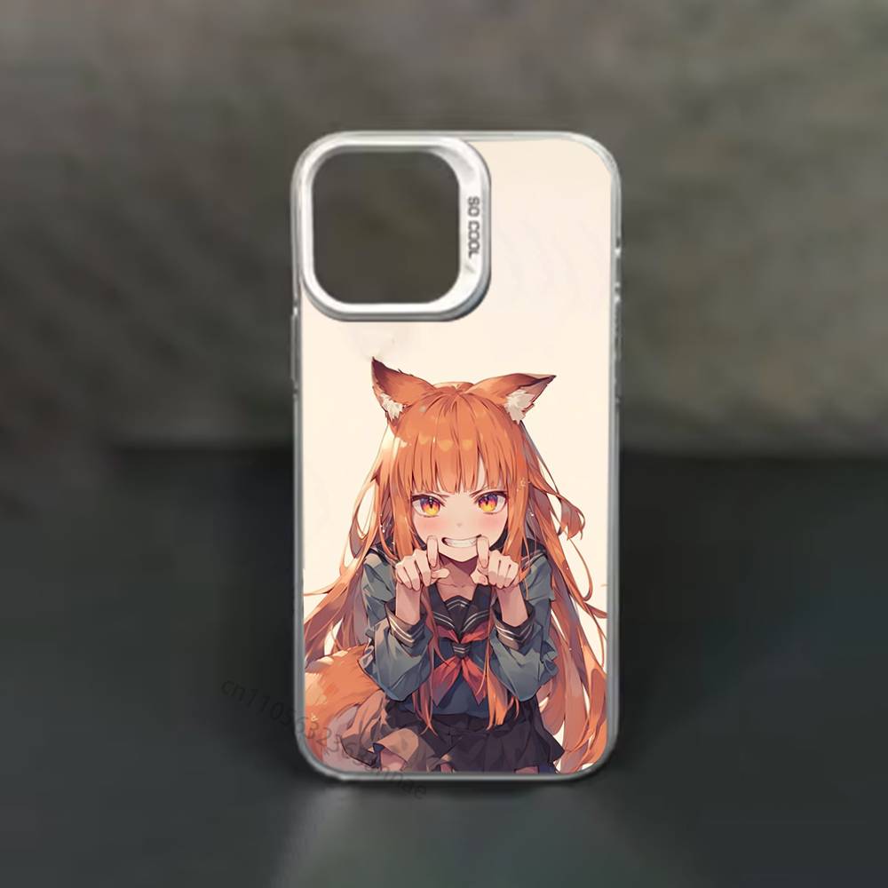 

Anime S-Spice and Wolf Phone Case for iPhone 15 16 Pro Max Air SE 11 13 Pro 14 Plus 12 11Pro 15Pro Max 16e Cover iPhone16plus