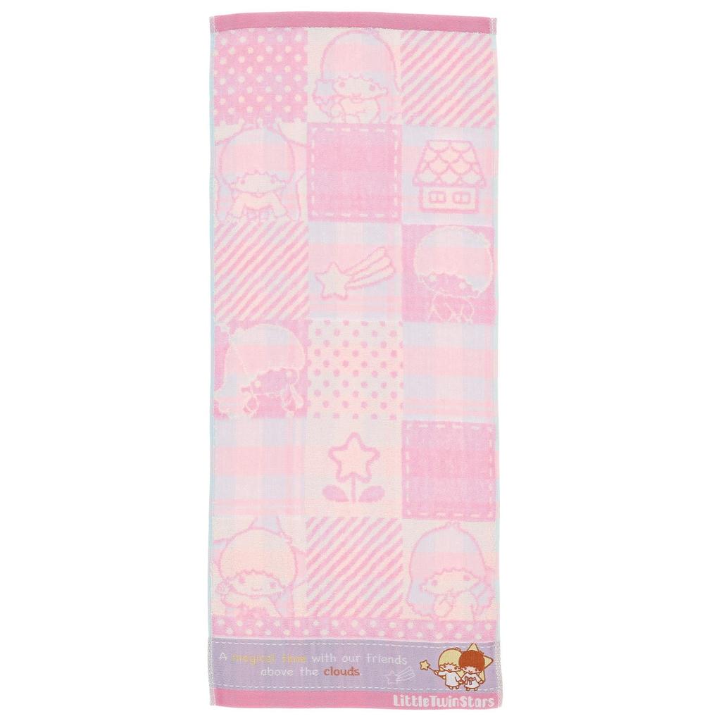 Marushin Sanrio Little Twin Stars Retro Block KikiLala Face Antibacterial and 3725004600 Towel, Cotton, Deodorizing,