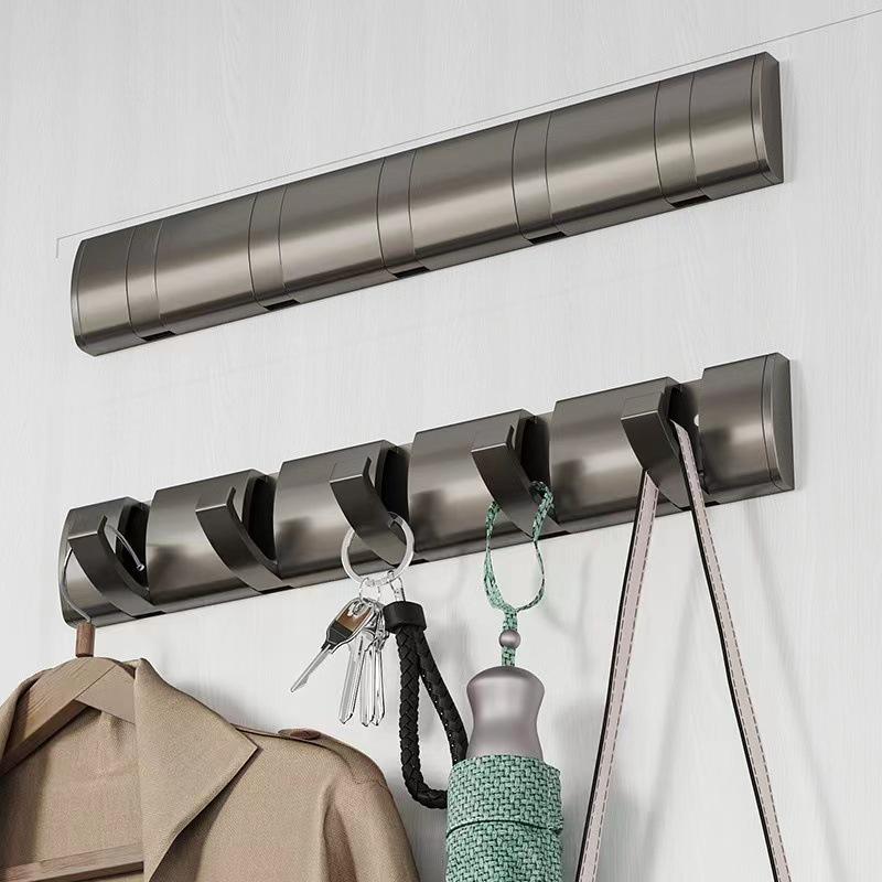 Wall-Mounted Folding Hook for Bathroom, Kitchen, Living Room, Wardrobe - 1 To 6 Row Hooks for Coats, Hats, and Clothes.