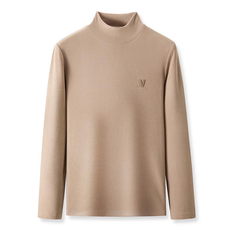 Men's Double-Sided Long-Sleeve Slim-Fit De-Rong Sweatshirt, Round Neck, Warm for Autumn and Winter