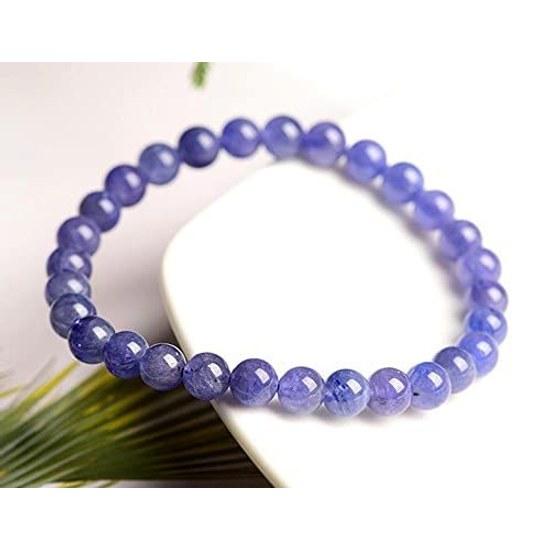 EasternStar Tanzanite Blue Zoisite Ilmenite Bracelet 7A 10mm Power stone Natural