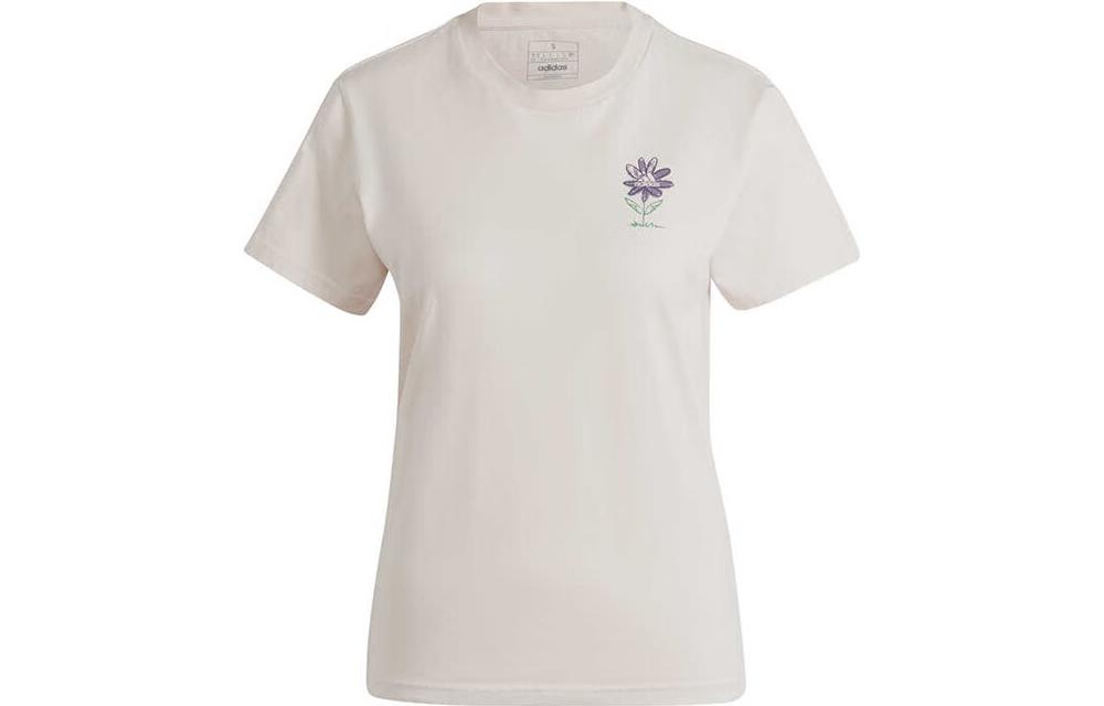 Adidas T Shirts Women s Khaki Crew Neck Moderate Straight Fit IM4270 S