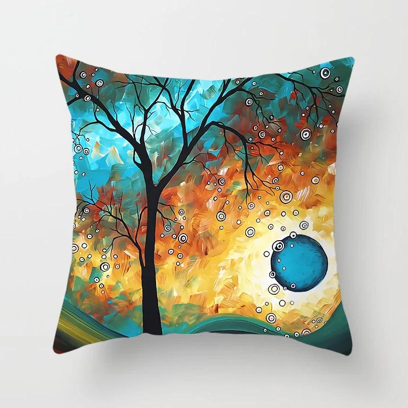 Creative Tree Pattern Pillowcase Interior Decoration Office Living Room Home Pillowcase